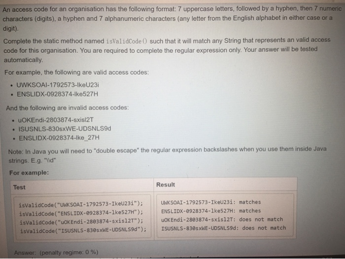 access function code [the code is available at: |... Solved An access code for an organisation has the following | Chegg.com