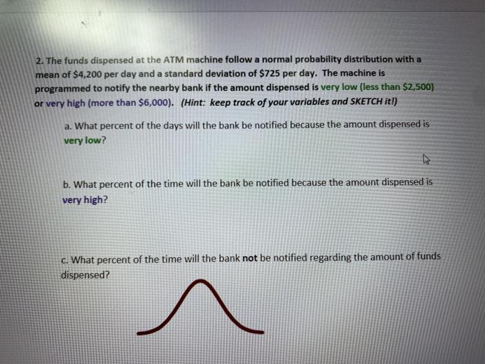 Solved 2. The funds dispensed at the ATM machine follow a
