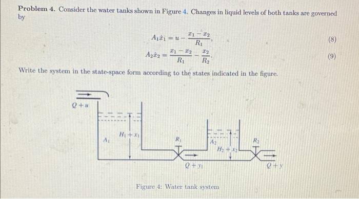 Solved Problem 4. Consider the water tanks shown in Figure | Chegg.com