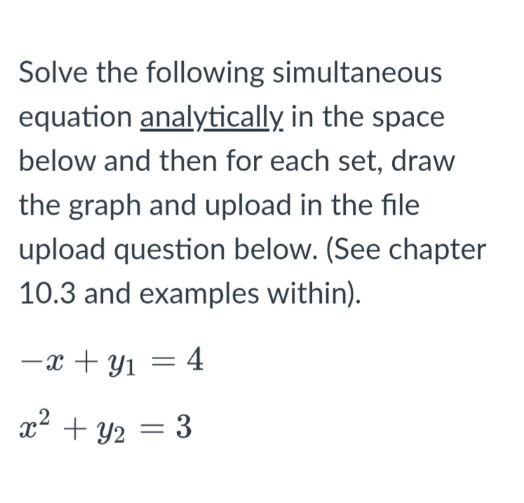 Solved Solve the following simultaneous equation | Chegg.com