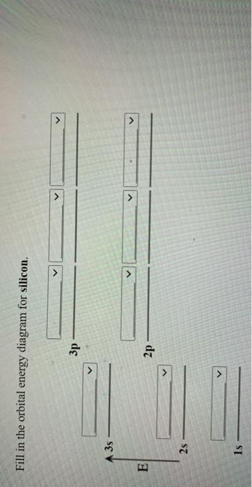Solved Fill in the orbital energy diagram for silicon. V