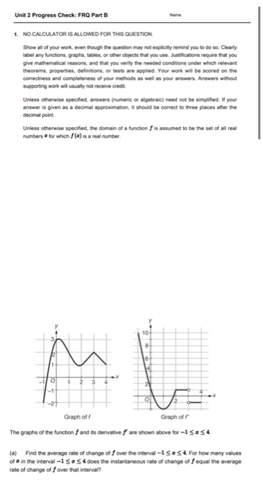 Solved Unit 2 Progress Check: FRG Part B 1. NO CALCULATOR IS | Chegg.com