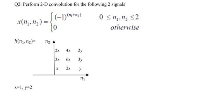 Solved Q2: Perform 2-D convolution for the following 2 | Chegg.com