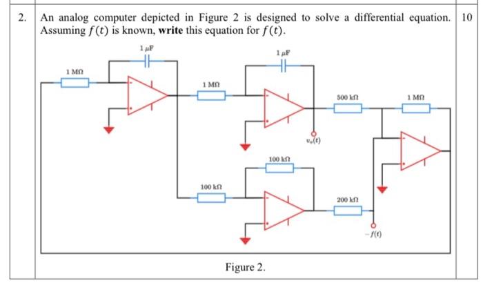 Solved An analog computer depicted in Figure 2 is designed | Chegg.com