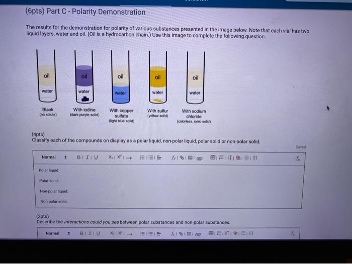 polarity experiment water and vinegar answer key