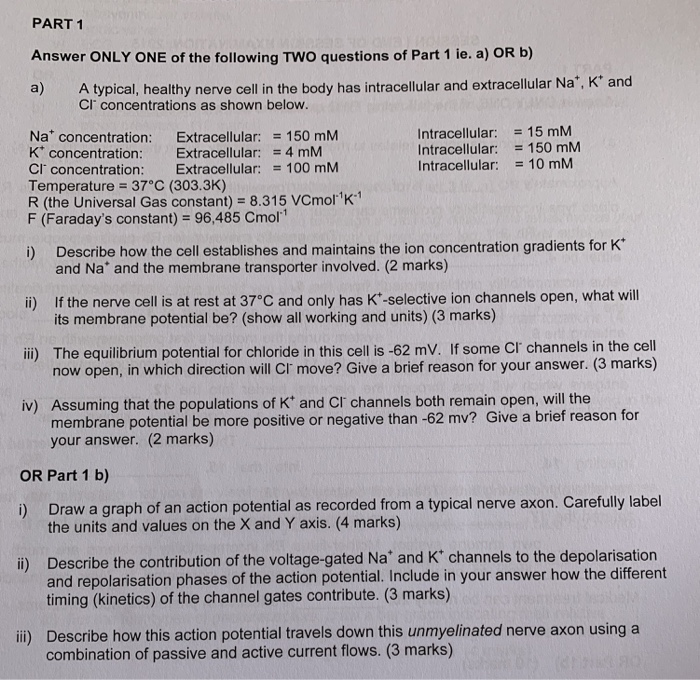 Solved PART 1 Answer ONLY ONE of the following TWO questions | Chegg.com