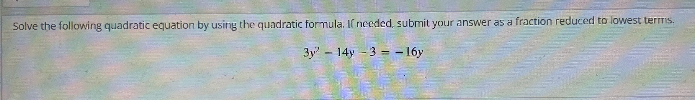 Solved Solve the following quadratic equation by using the | Chegg.com