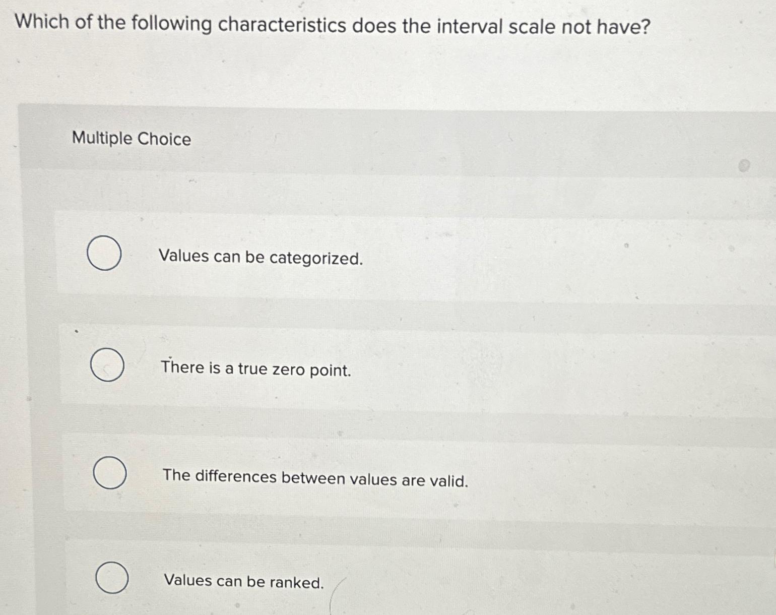 Solved Which of the following characteristics does the