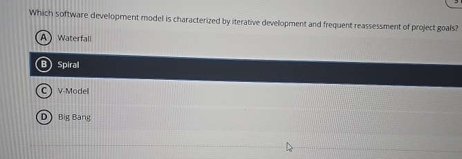 Solved Which software development model is characterized by | Chegg.com