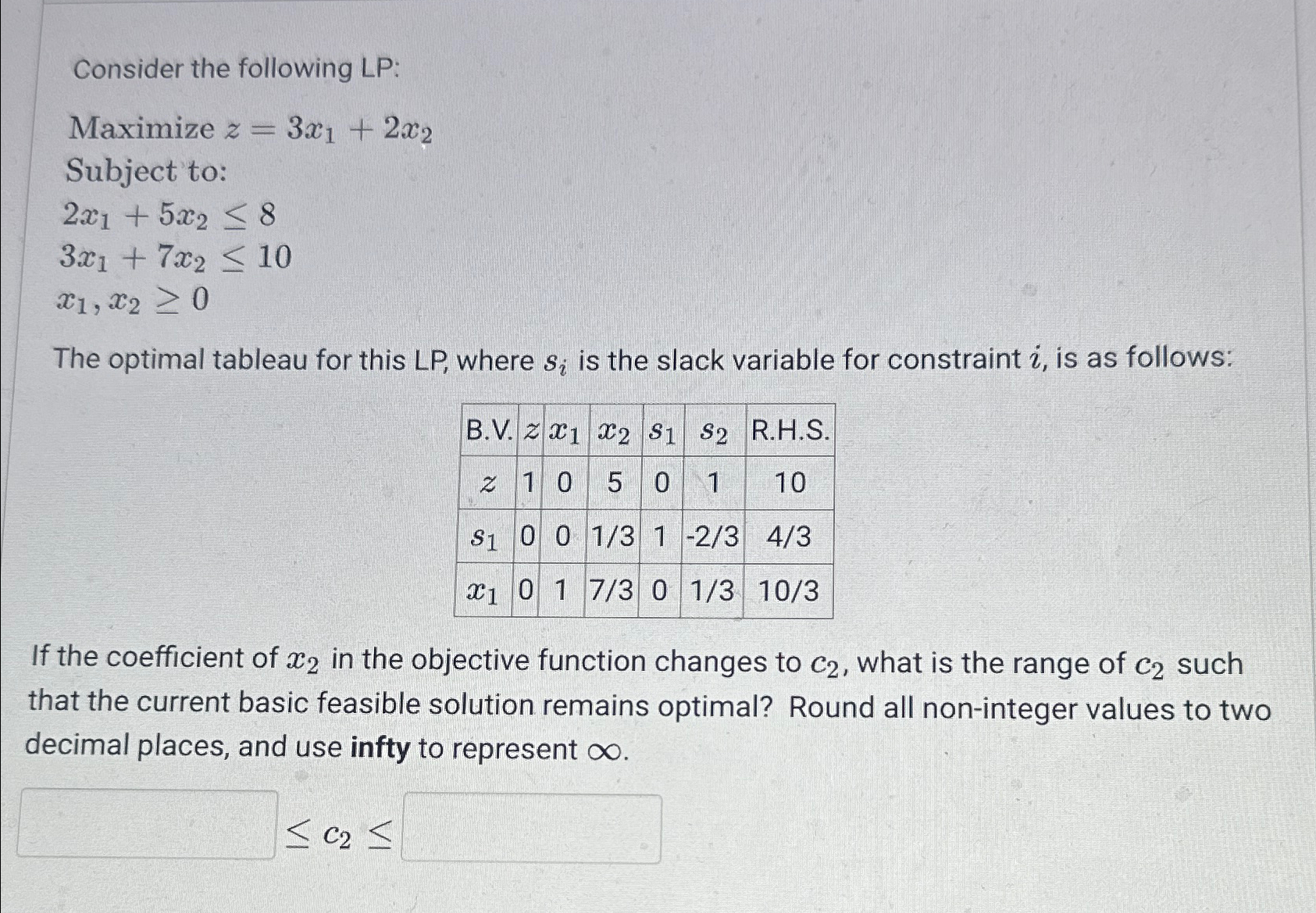 Solved Consider The Following Lp ﻿maximize Z 3x1 2x2