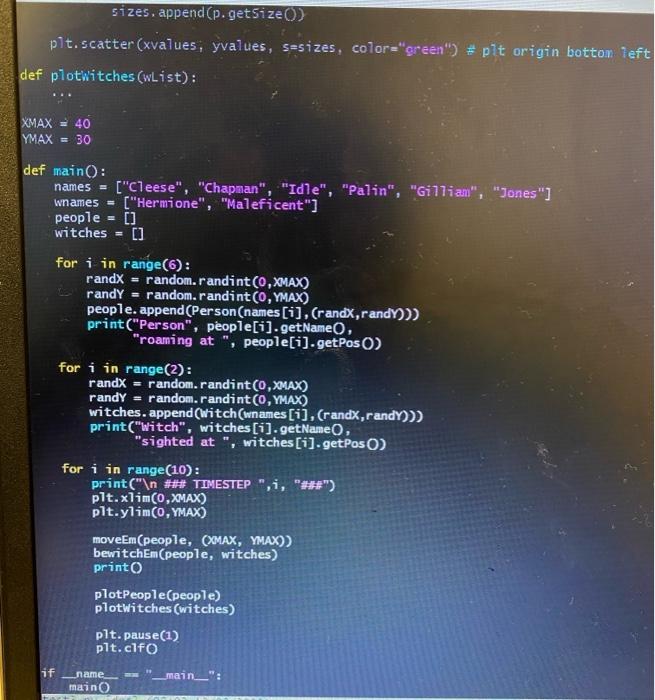 Solved Modify the code to: 1. Add more people to have 10 in | Chegg.com