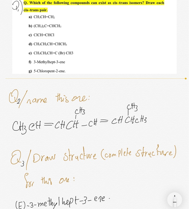 Solved Q. Which Of The Following Compounds Can Exist As | Chegg.com