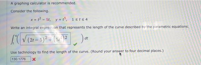 Solved A graphing calculator is recommended. Consider the | Chegg.com