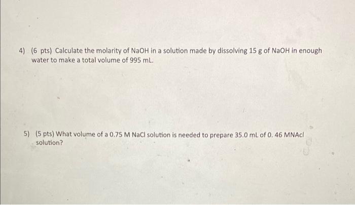 calculate the molarity of 4 naoh solution