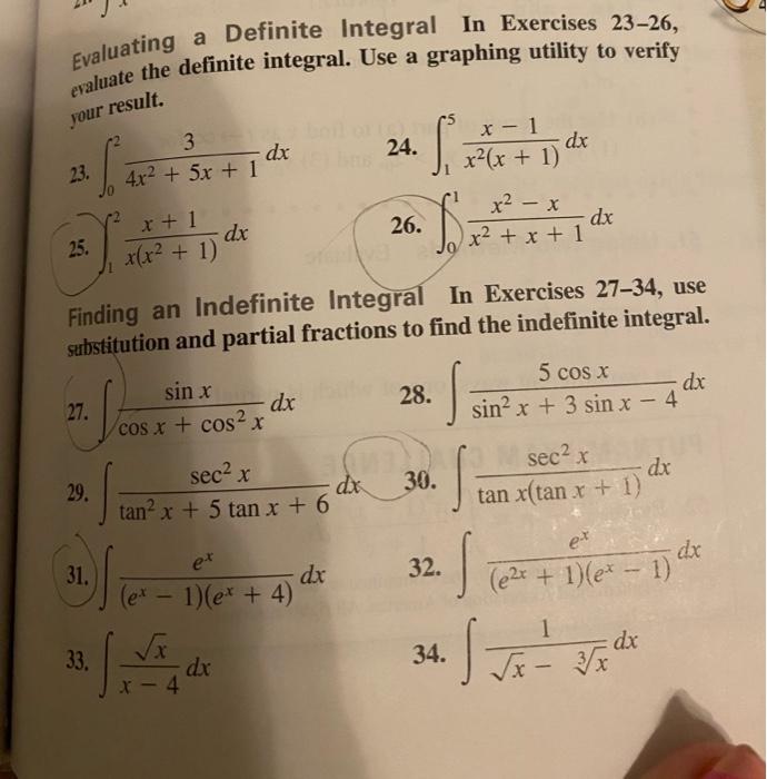 Solved 4 Evaluating a Definite Integral In Exercises 23-26, | Chegg.com