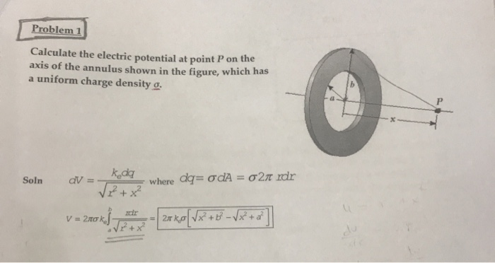 Solved Problem 1 Calculate The Electric Potential At Point P | Chegg.com