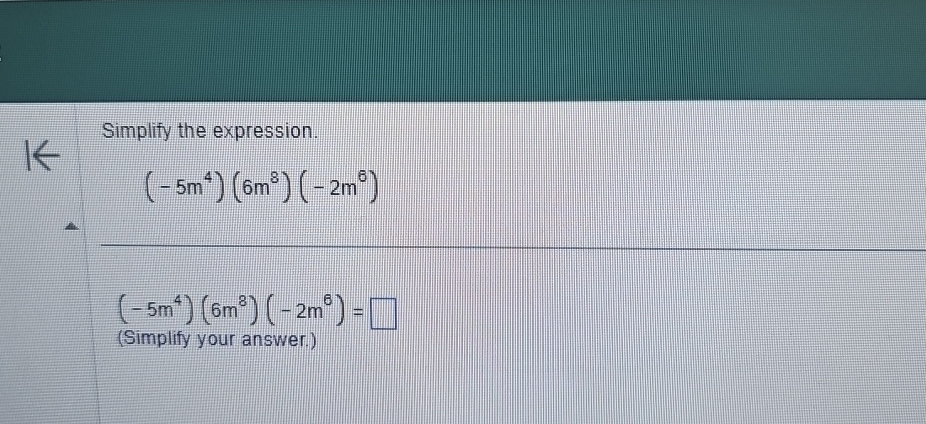 expand and simplify m 5 )( m 8