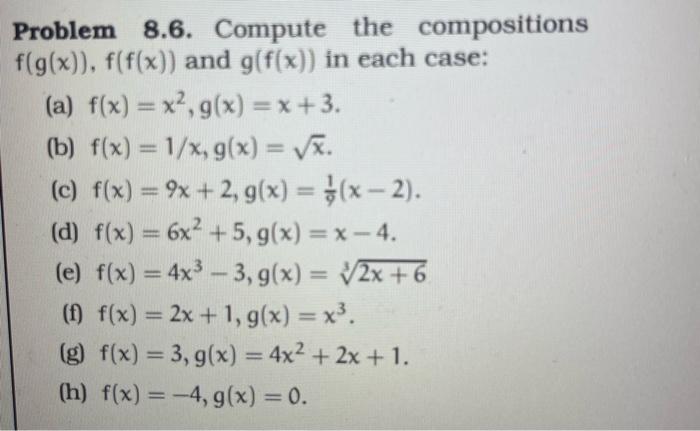 Solved Problem 8.2. Write each of the following functions as | Chegg.com