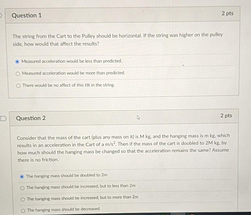 Solved Question 1 2 pts The string from the Cart to the | Chegg.com