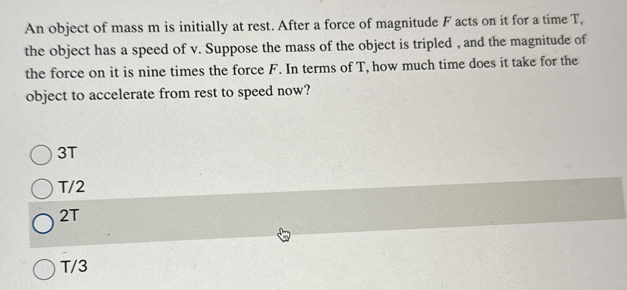 Solved An object of mass m ﻿is initially at rest. After a | Chegg.com
