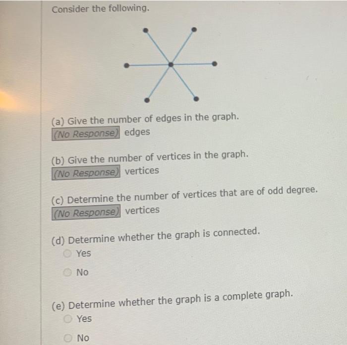 Solved Consider The Following. (a) Give The Number Of Edges | Chegg.com