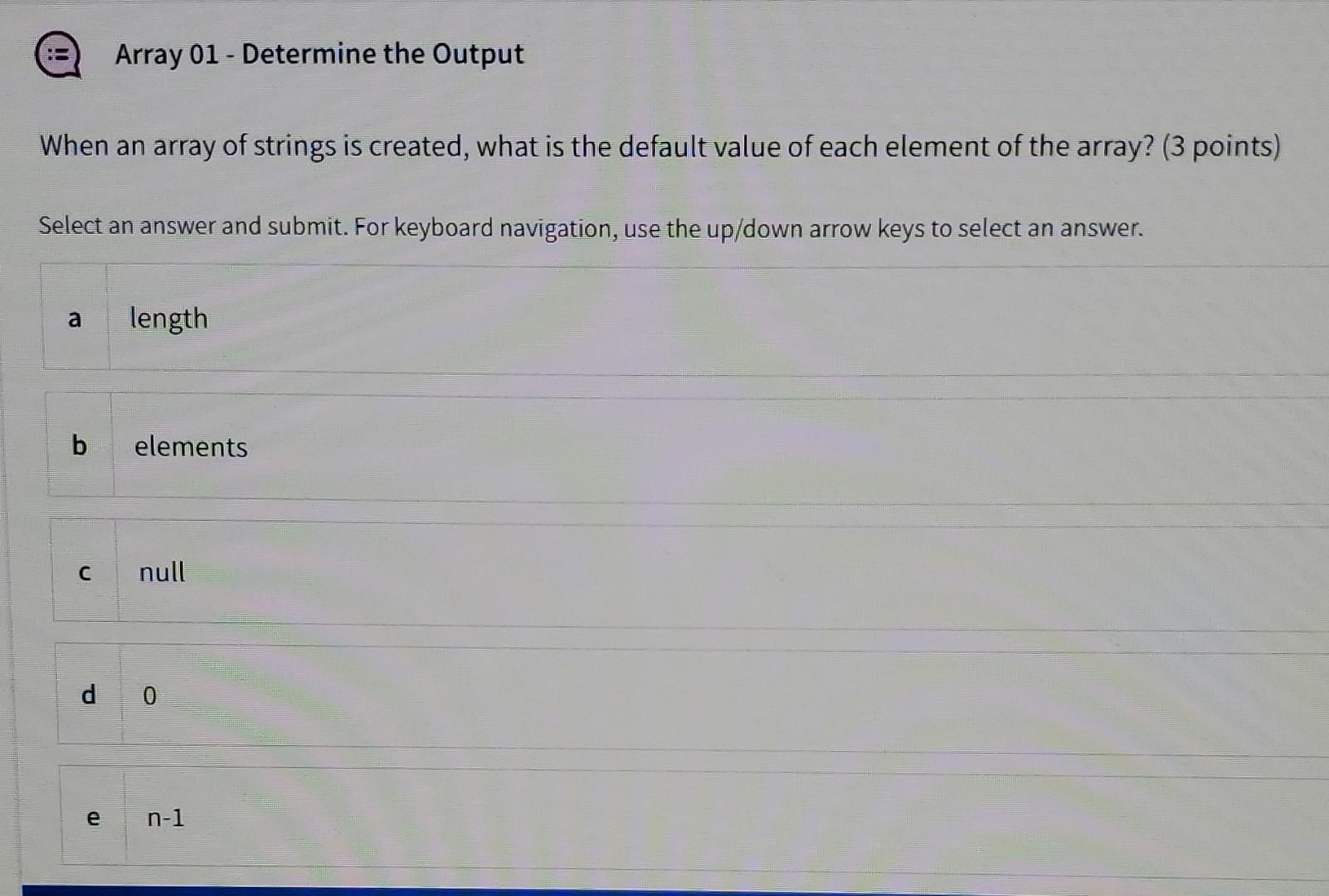 solved-array-01-determine-the-output-when-an-array-of-chegg