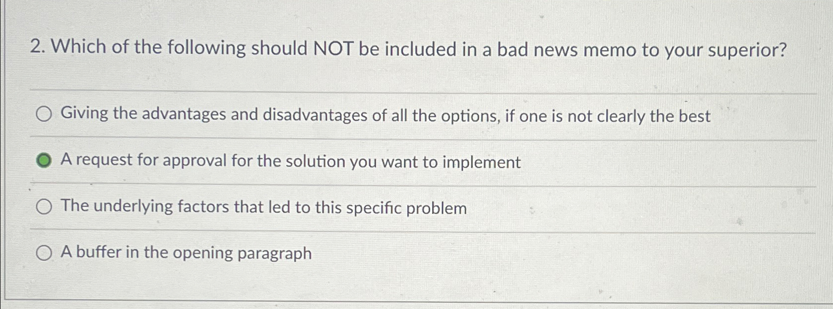 Solved Which of the following should NOT be included in a