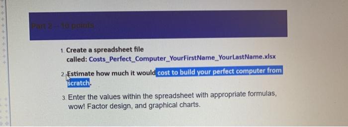 Solved 1. Create a spreadsheet file called: | Chegg.com
