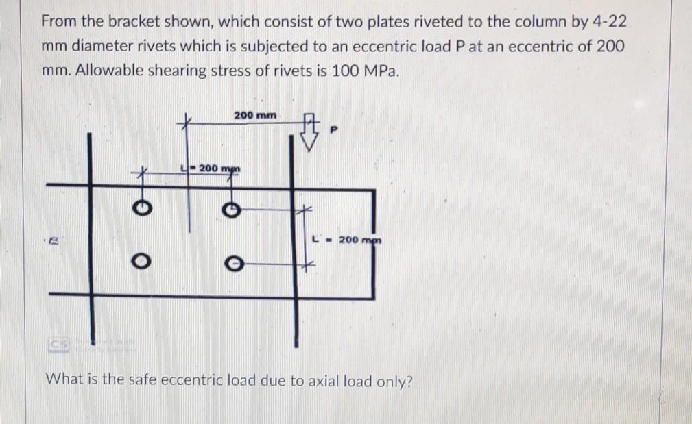 Solved From the bracket shown, which consist of two plates