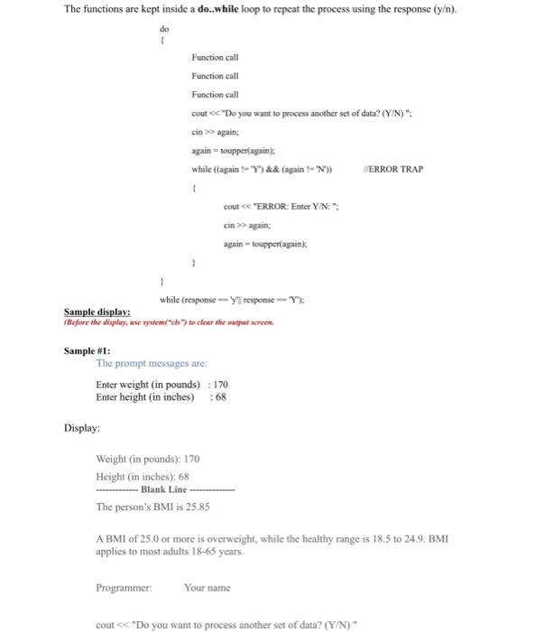 Solved Assignment: Body Mass Index (Project name) Create a | Chegg.com