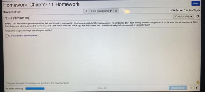 Solved Save Homework: Chapter 11 Homework Score: 0 of 1 pt 1 | Chegg.com