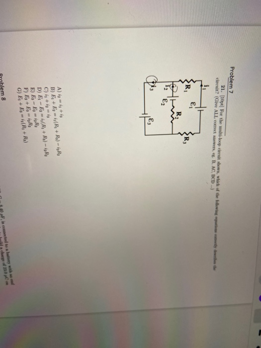 Solved Problem 7 21. 10p For the circuit? (Give ALLO boop | Chegg.com