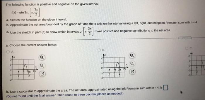 Solved The following function is positive and negative on | Chegg.com