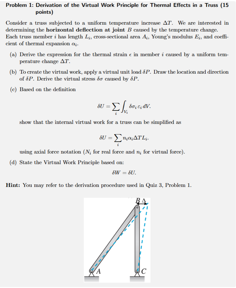 Problem 1: Derivation of ﻿the Virtual Work Principle | Chegg.com