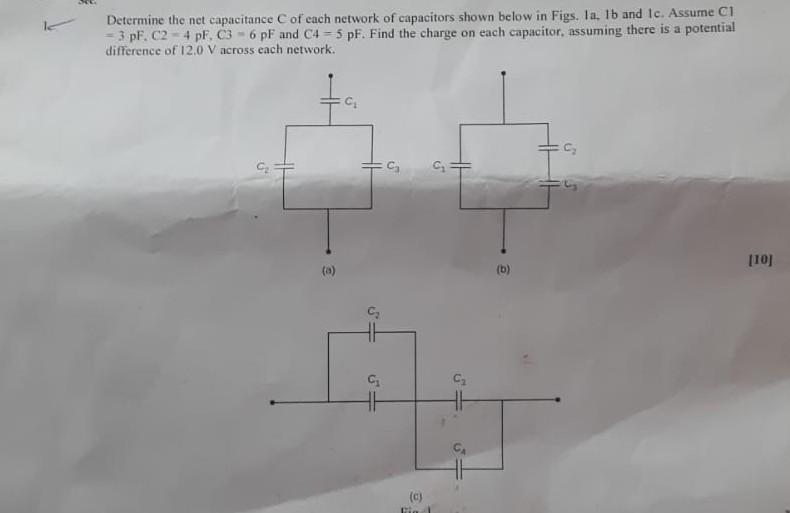 Solved Determine the net capacitance C of each network of | Chegg.com