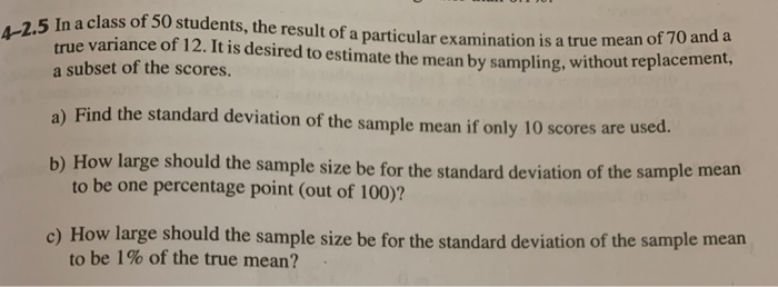 Solved In a class of 50 students, the result of a particular | Chegg.com