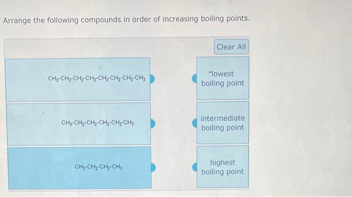 Solved Arrange The Following Compounds In Order Of Incre 1073