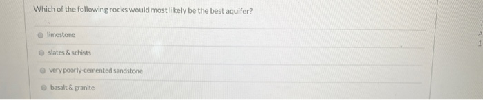 Solved Which of the following rocks would most likely be the | Chegg.com