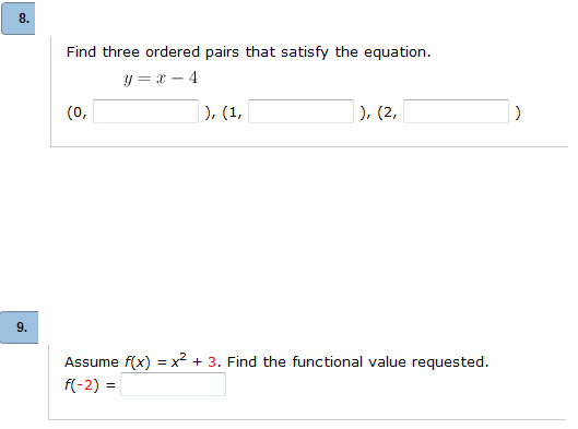 Solved Find Three Ordered Pairs That Satisfy The Equation&hellip;