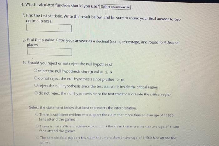 Solved A large sports team claims that, on average, 11500 | Chegg.com