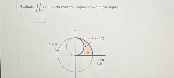 Solved Evaluate SS₂ (x + y) dA over the region shown in the | Chegg.com