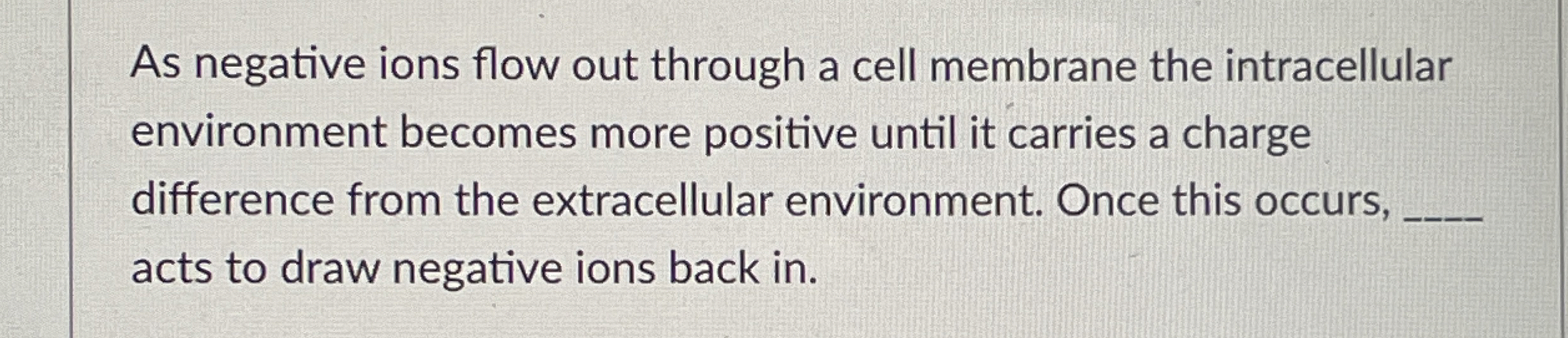 Solved As negative ions flow out through a cell membrane the | Chegg.com