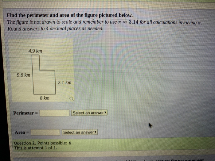 Solved Find the perimeter and area of the figure pictured | Chegg.com