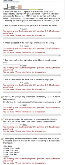 A Block With Mass M 17 Kg Rests On A Frictionless Chegg Com