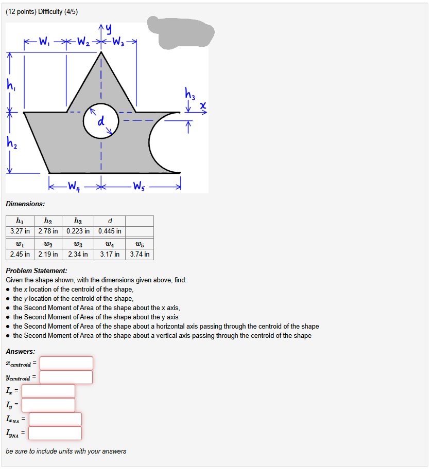 Solved 12 ï Points ï Difficulty 4 5 Dimensions Problem Chegg