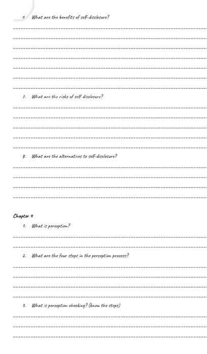 Solved Chapter 1 1. What Is Interpersonal Communication? 2. | Chegg.com