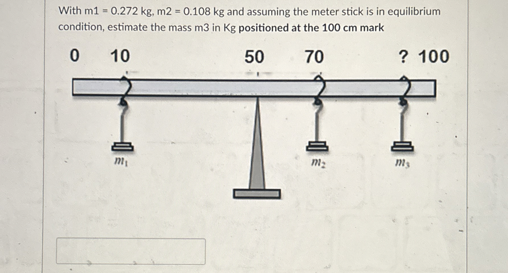 Solved With m1=0.272kg,m2=0.108kg ﻿and assuming the meter | Chegg.com