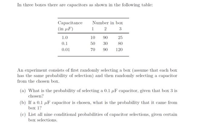 Solved In Three Boxes There Are Capacitors As Shown In The | Chegg.com