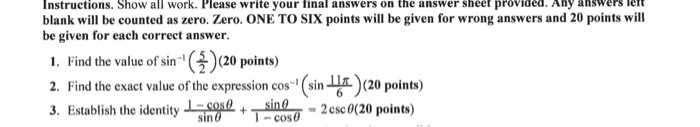 Solved Instructions. Show all work. Please write your final | Chegg.com