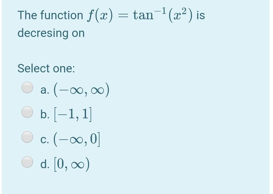 Solved Find Csc Tan 1 V X2 2x X 0 Select One Vae Chegg Com
